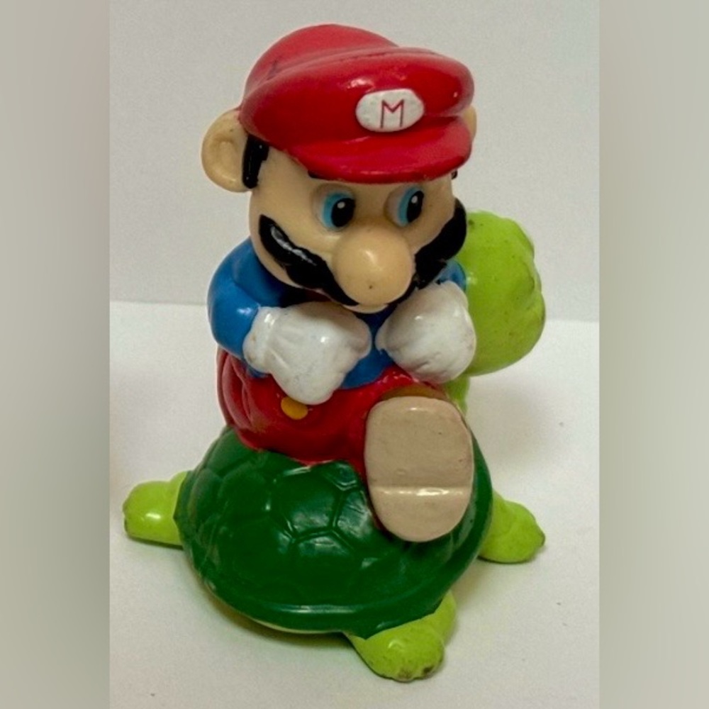 Vintage Super Mario Riding Turtle PVC Figurine